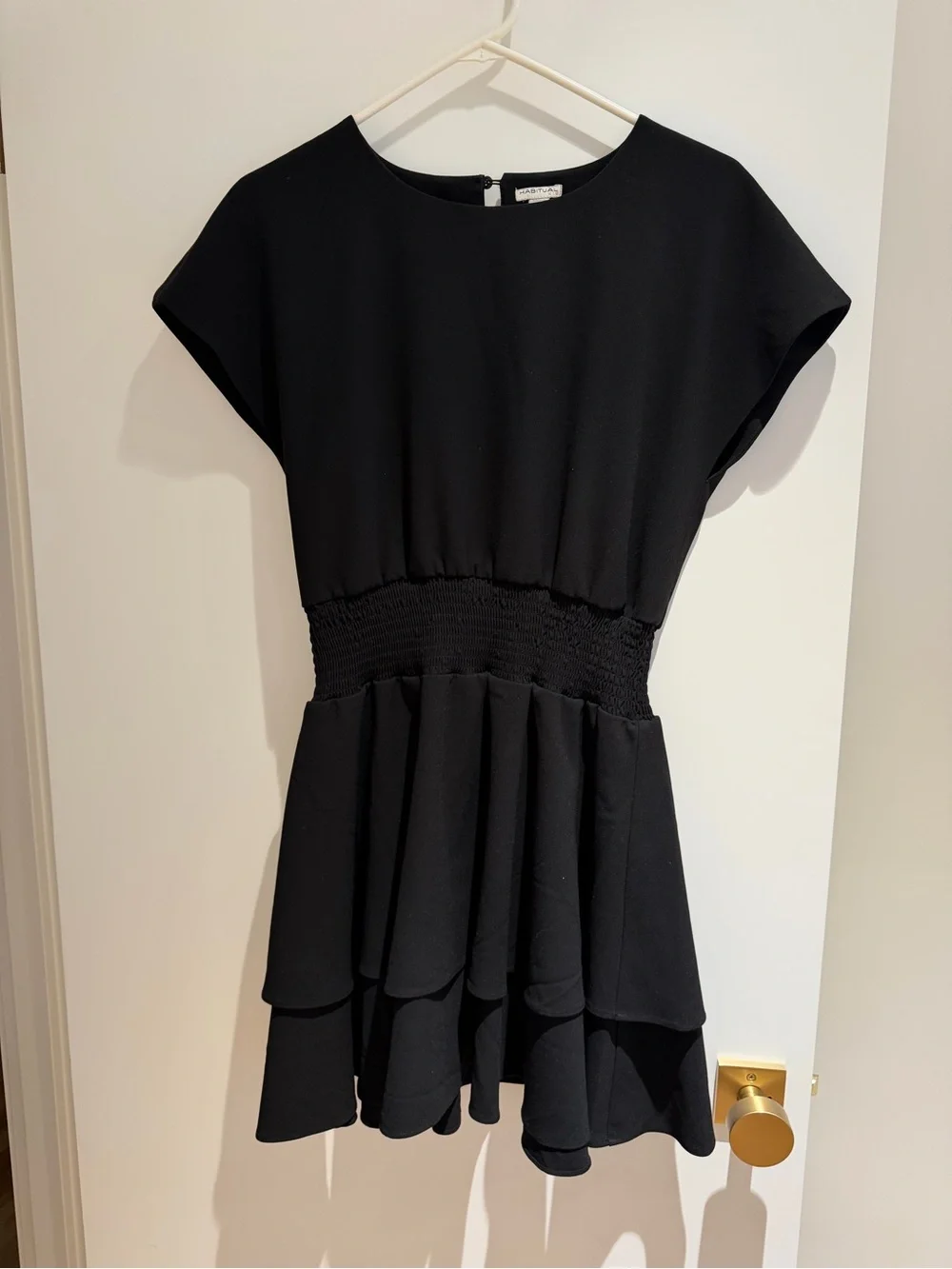 Habitual Black Smocked-Waist dress, Size 16